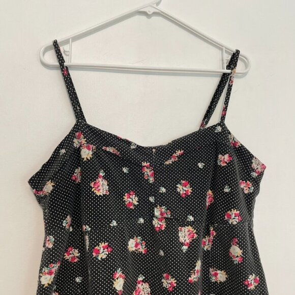 TORRID 3 Plus Size Floral Polka Dot Bustier Cami Black White Polka Dot Tank Top - Picture 5 of 15